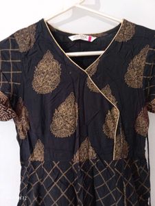 Elegant Black & Gold Kurta