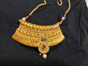 Gold Plated Indian Choker Necklace