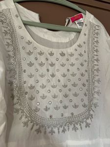 Festive Long White Kurta