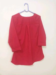 Red V-Neck Top
