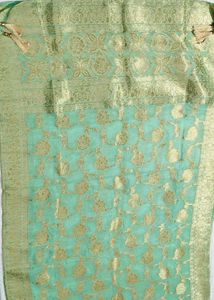 Women Green Festive Chanderi Silk Suit Set