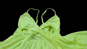 Lime frill tiered beach cami mini dress