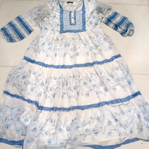 Floral Embroidered Tiered Dress