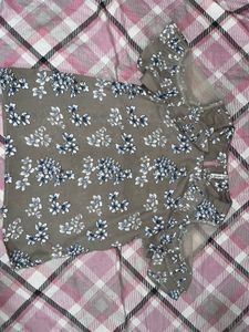 Floral Print Ruffle Sleeve Top