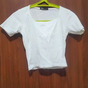 White Cropped Top