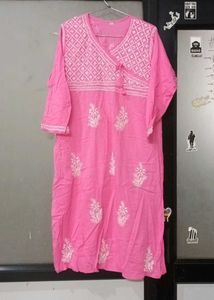 Pink Embroidered Kurti