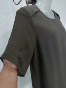 Brown Short Sleeve Blouse