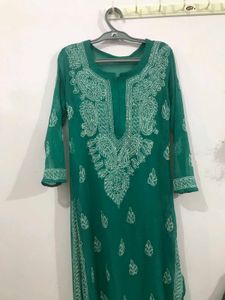 Georgette kurtha along with the inner top 💚
