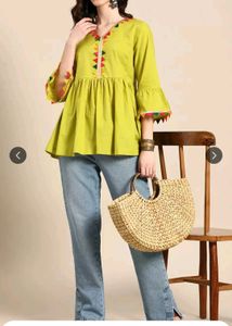 New Pure Cotton Peplum Top