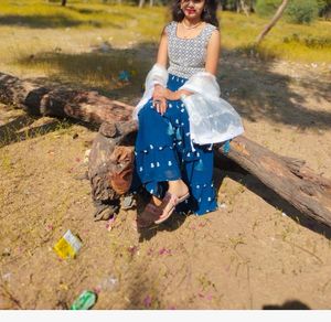 Blue Chikankari Plazoo Set