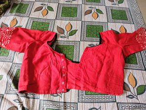 Red &amp; White Batik Print Fabric