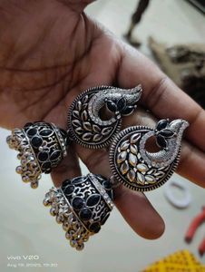 [Combo] 2 Beautiful 😍 Silver Earring 😍🎉🎊