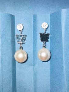 Butterfly Pearl Drop Earrings