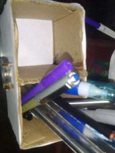 Handmade Cardboard Pencil organizer With Watch