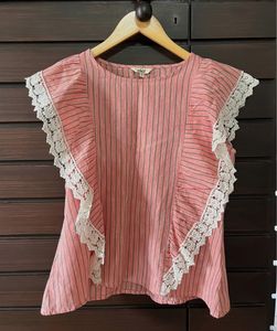 NEW abof Cute Pink Crochet Top