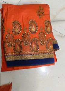 w tCotton Suit With Beautiful Embroidery Part Wear