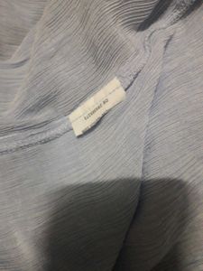 Zara Textured Light Blue Button-Down Shirt