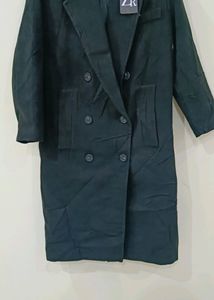 Women Black Trench Coat Heavy Quality