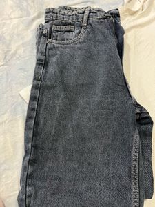 Wideleg Grey Denim Jeans For Women