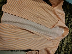 Striped Orange korean Shirt