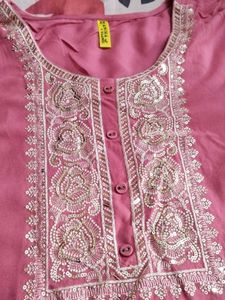 Pink Embroidered Kurta
