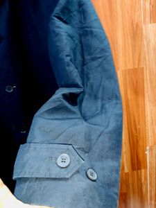 single piece men Classic Navy Blue Trench Coat