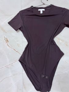 Brown Short Sleeve Bodysuit