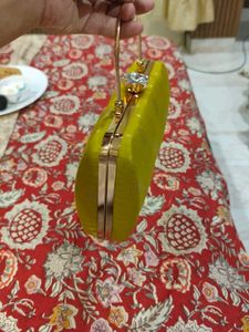 Mustard Hand Clutch With Sling