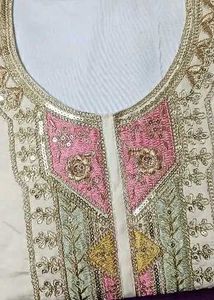 Cream Embroidered Chanderi Silk Pant Suit♥️💖