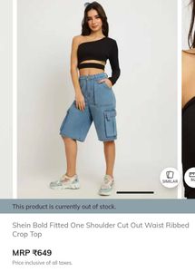 One-Shoulder Cutout Crop Top