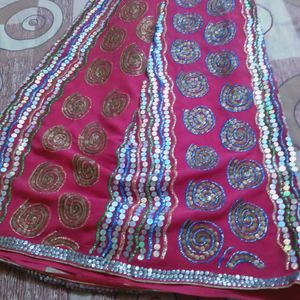 Beautiful Embroidery And Sequence Work Saree