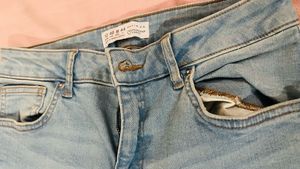 Sky Light Blue High Waist Skinny Fit Denim Jeans