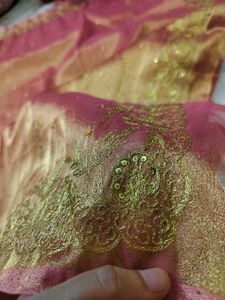 aari tari work organza Saree