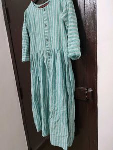 Striped cyan 🩵 with white stripe🤍 Dress