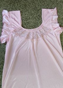 Pink Satin Dress/Nighty💝with Side Cut