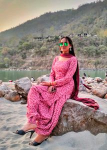Pink Floral Salwar Kameez