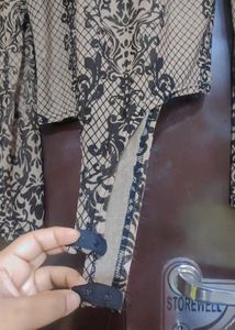 Nude Color Top Black Floral Print For 34 Bust