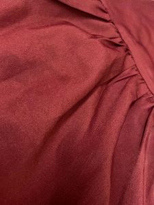 Burgundy Top with pearls Ruffle bell Sleeves