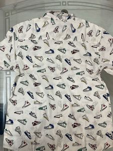 Cartoon Shoe Print Button-Down