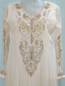 Elegant White &amp; Gold Anarkali