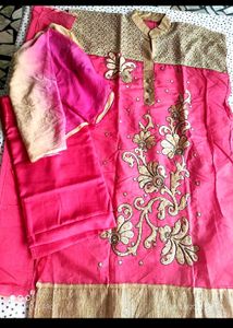 pink suit set unstitched