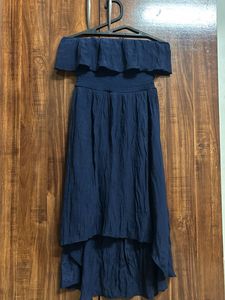 Navy Blue Off-Shoulder Dress
