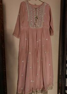 Blush Pink Embroidered Anarkali Dress