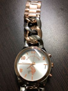 U.S. Polo Assn. Watch With Rose Gold Metal Chain