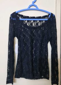 Black Y2k Lace Top