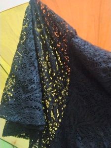 Elegant Black Lace Dress, febric floral barcode