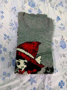 Cute Graphic Print Sweater