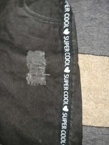 Cool Distressed Denim Skirt - Adjustable