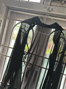 Sheer Black Bomber Jacket