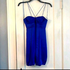 Short Blue Balloon Dress Frock Party New